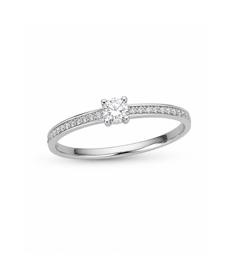 Ring i hvitt gull med zirconia