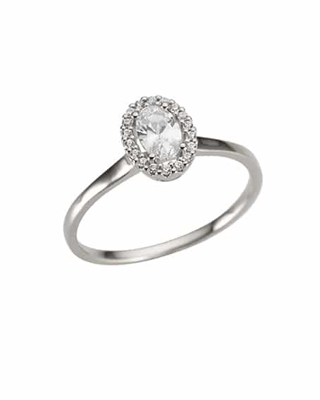 Ring i hvitt gull med zirconia