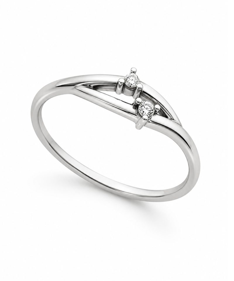 Ring i hvitt gull, Zirconia