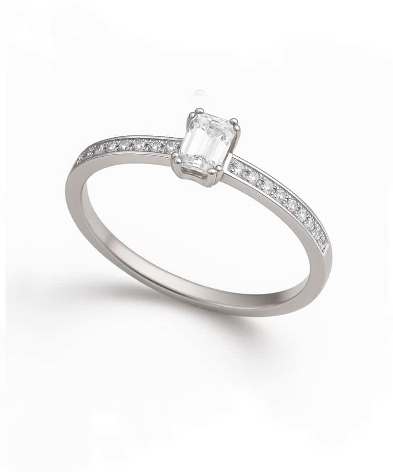 Ring i hvitt gull, Zirconia