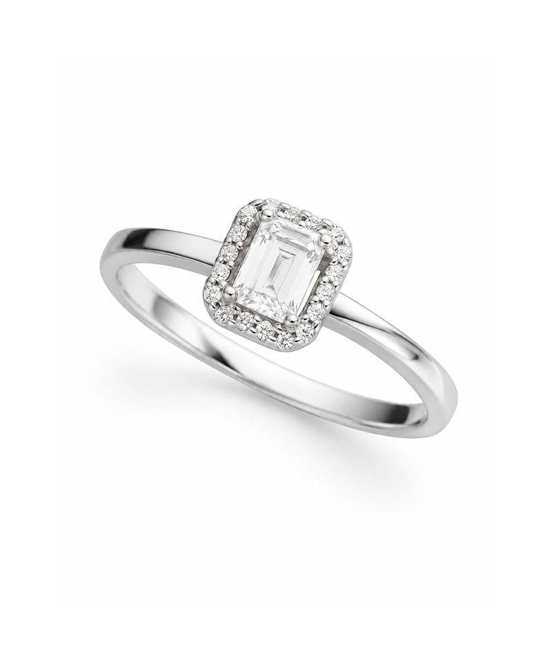 Ring i hvitt gull, Zirconia