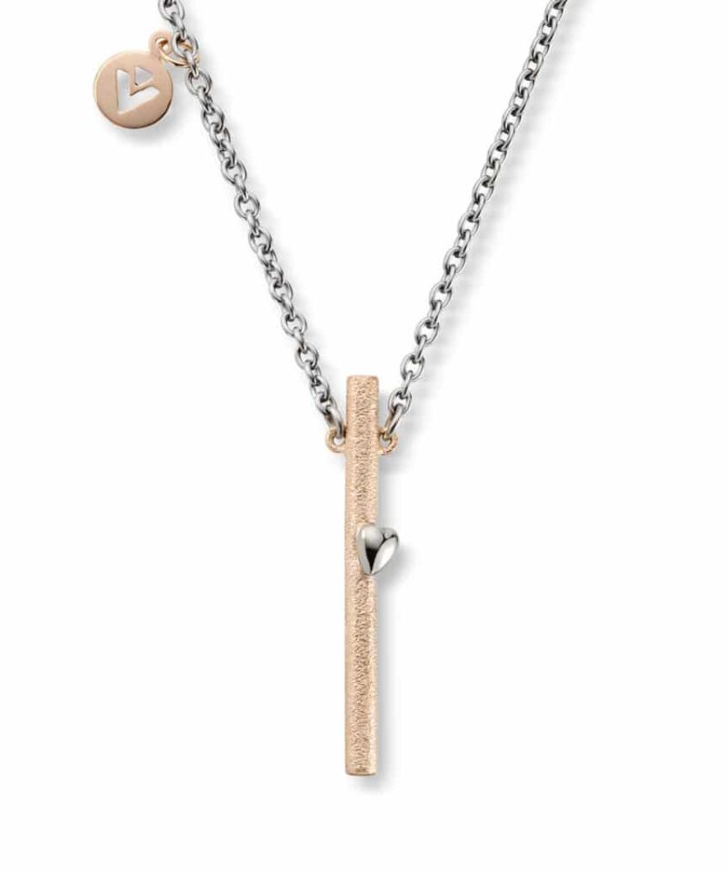 Silver Heart - Anheng i gull med hvitt gullhjerte