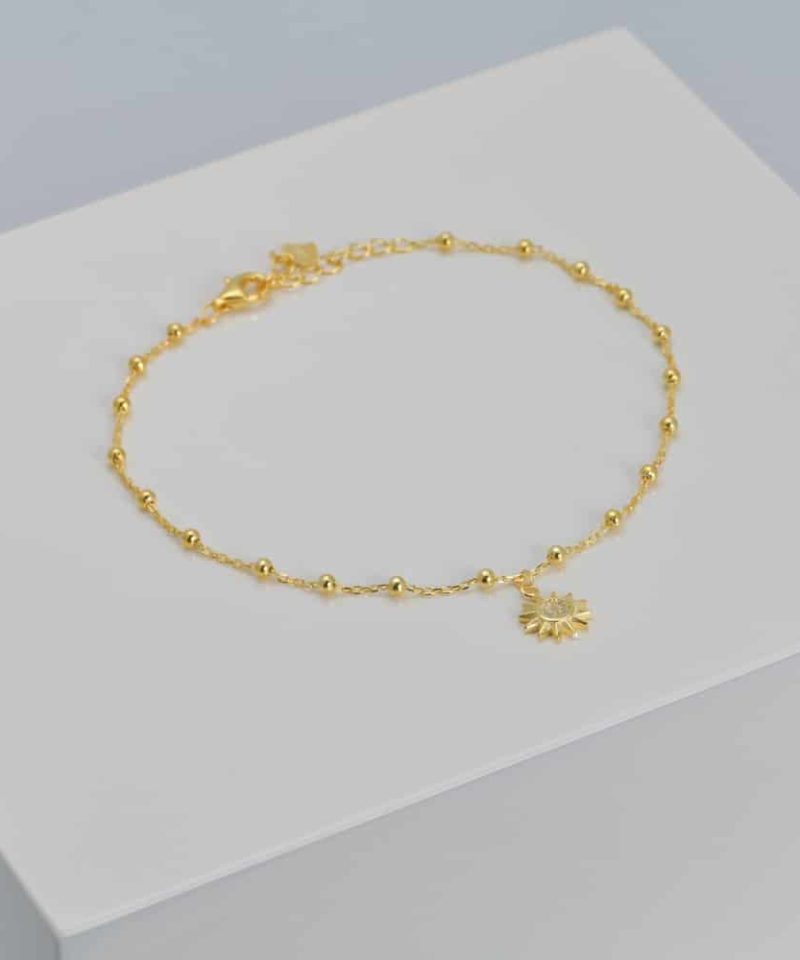 Ankelkjede forgylt sol 22+3 cm
