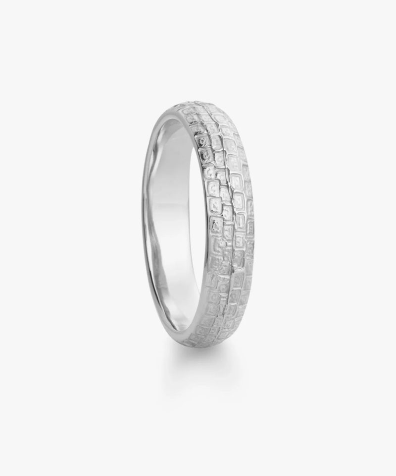 Brostein - Ring i hvitt gull Herre