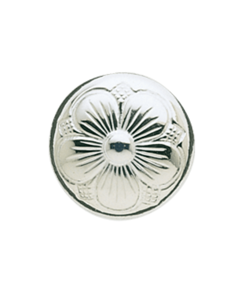 644413 - Knapp med botn lang hempe Hvit 17 mm