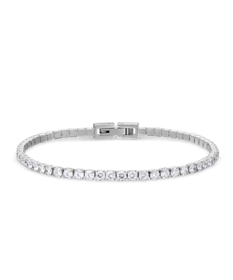 Arctic Symphony - Tennisarmbånd i stål med cz