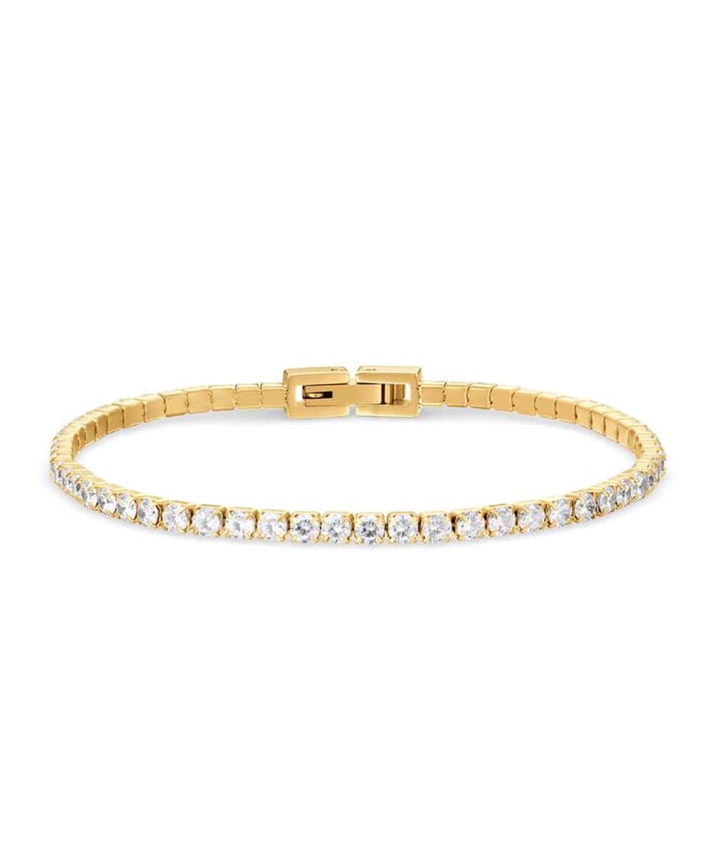 Arctic Symphony - Tennisarmbånd i stål med cz