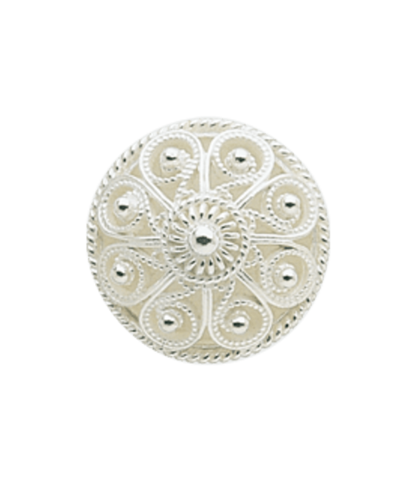 662400 - Knapp filigran med botn Hvit 17 mm