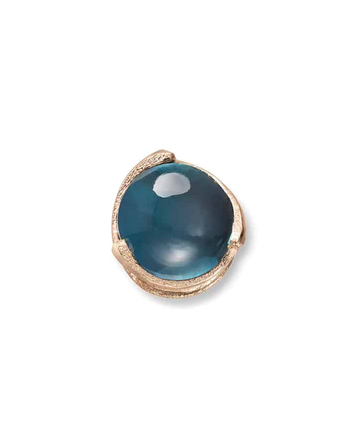 Blome Smykkelås i gull med london blue topas