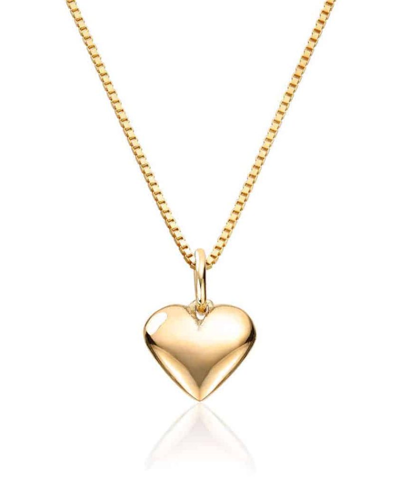 Anheng hjerte gult gull