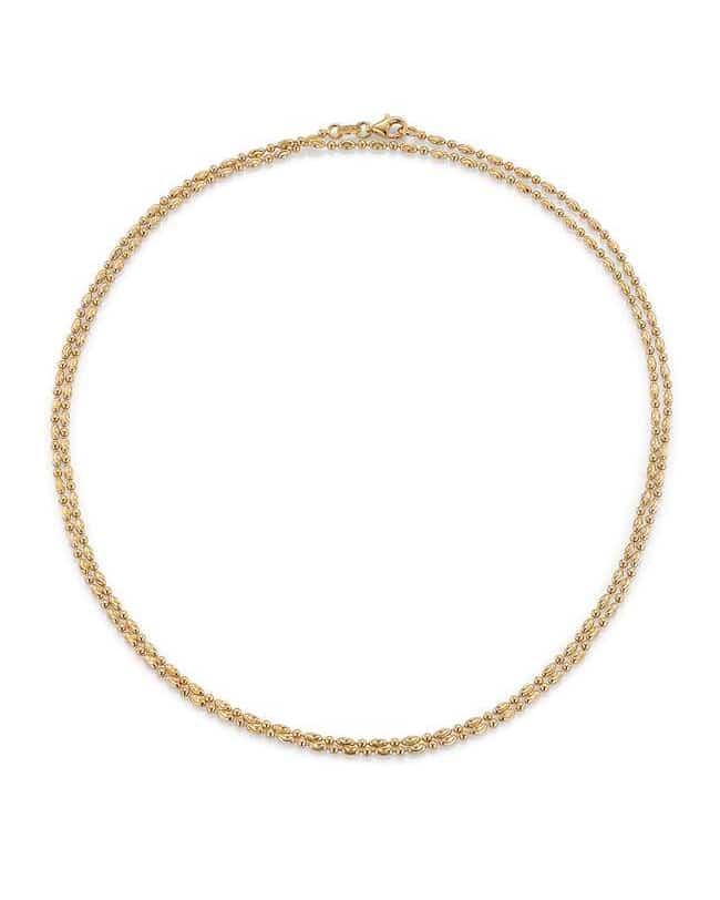 Alva sølvkjede forgylt - 70cm