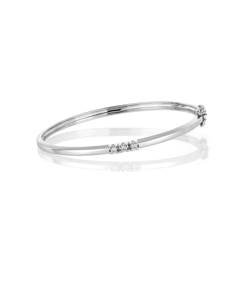 Allianse armring i hvitt gull 3x0.10ct
