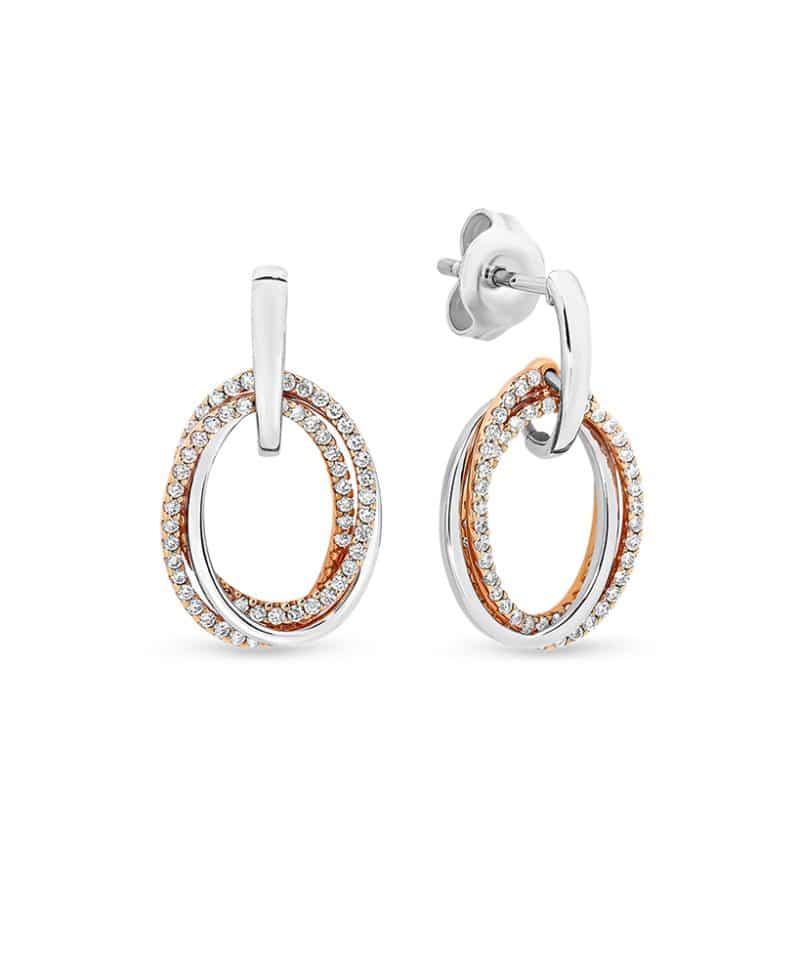 Ørepynt i rosè og hvitt gull 0.44ct