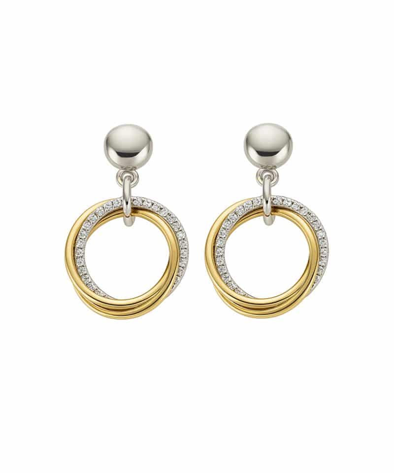 Ørepynt gull og hvitt gull 0,14ct w/si