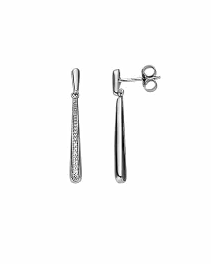 Ørepynt hvitt gull dråpe 0.07ct