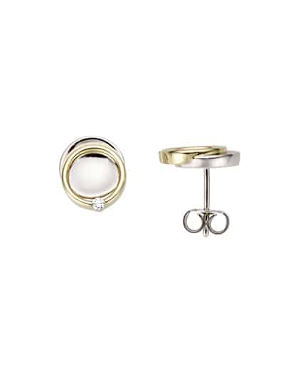 Ørepynt gull og hvitt gull 0.05ct