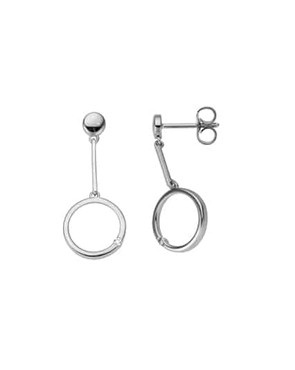 Ørepynt hvitt gull sirkel 0.02ct