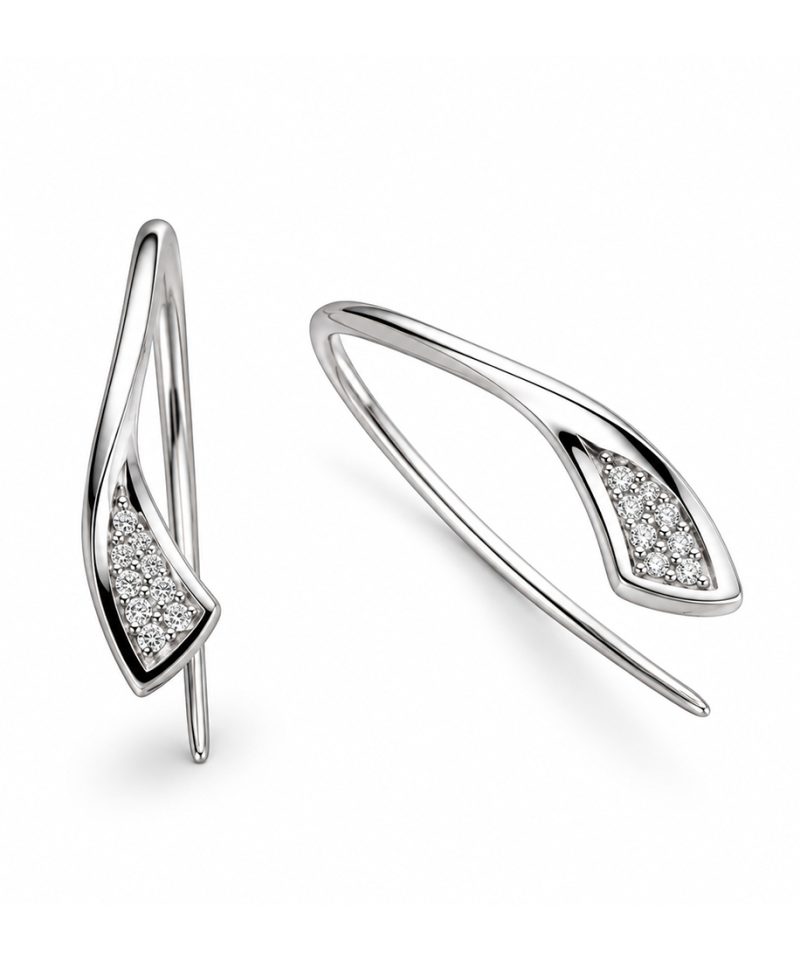 Ørepynt i hvitt gull, Diamanter 0,08 ct