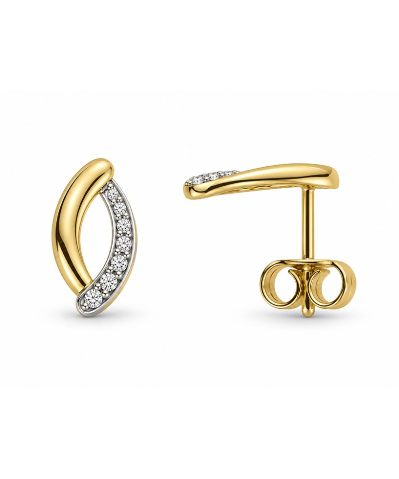 Ørepynt i gult gull, Diamanter 0,09 ct
