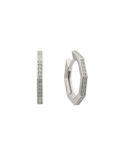 Øreringer i hvitt gull med diamanter 0.06ct