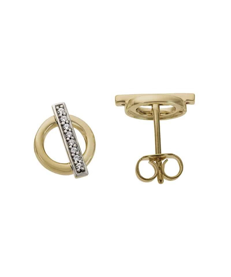 Ørepynt Gult Gull 0.06ct W/Si