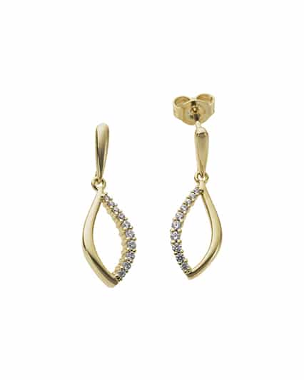 Ørepynt i gull med diamanter 0.18ct