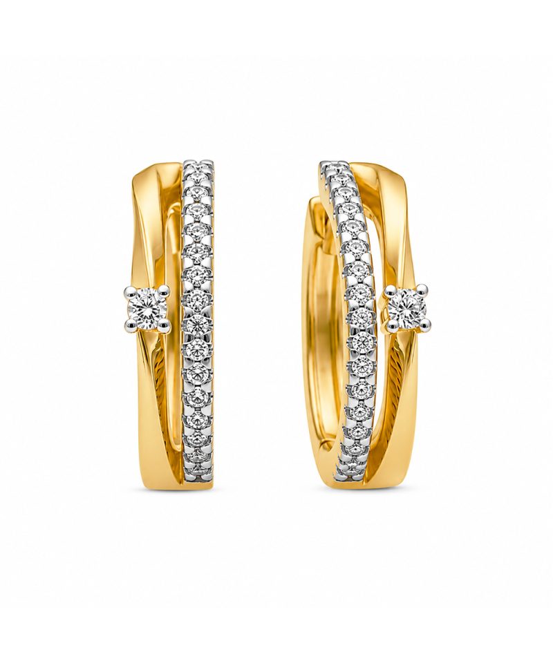 Øreringer i gull, Diamanter 0,15 ct
