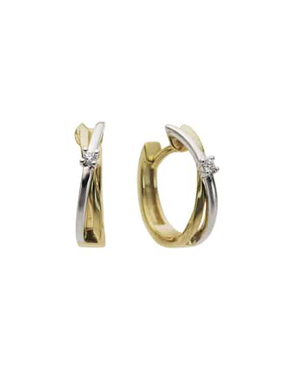 Creoler i gull med diamanter 0.03ct