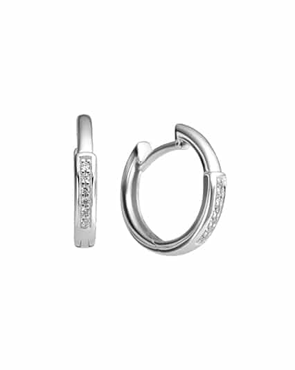 Øreringer i hvitt gull med diamanter 0.04ct