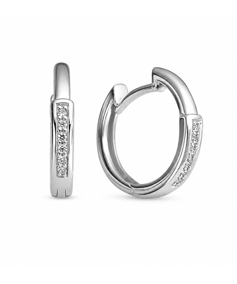 Øreringer i hvitt gull, Diamanter 0,04 ct