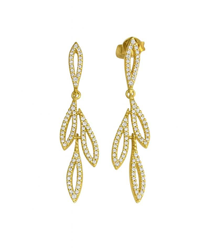 Ørepynt gult gull med diamanter 0.54ct