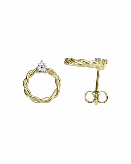 Ørepynt i gull med diamanter 0.03ct