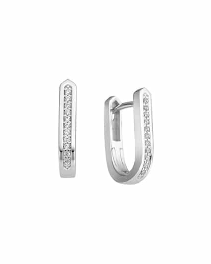 Øreringer i hvitt gull med diamanter 0.10ct