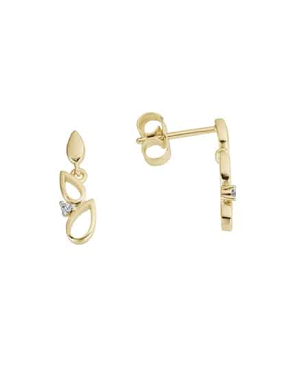 Ørepynt gult gull med diamanter 0,016ct