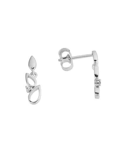 Ørepynt hvitt gull med diamanter 0,016ct