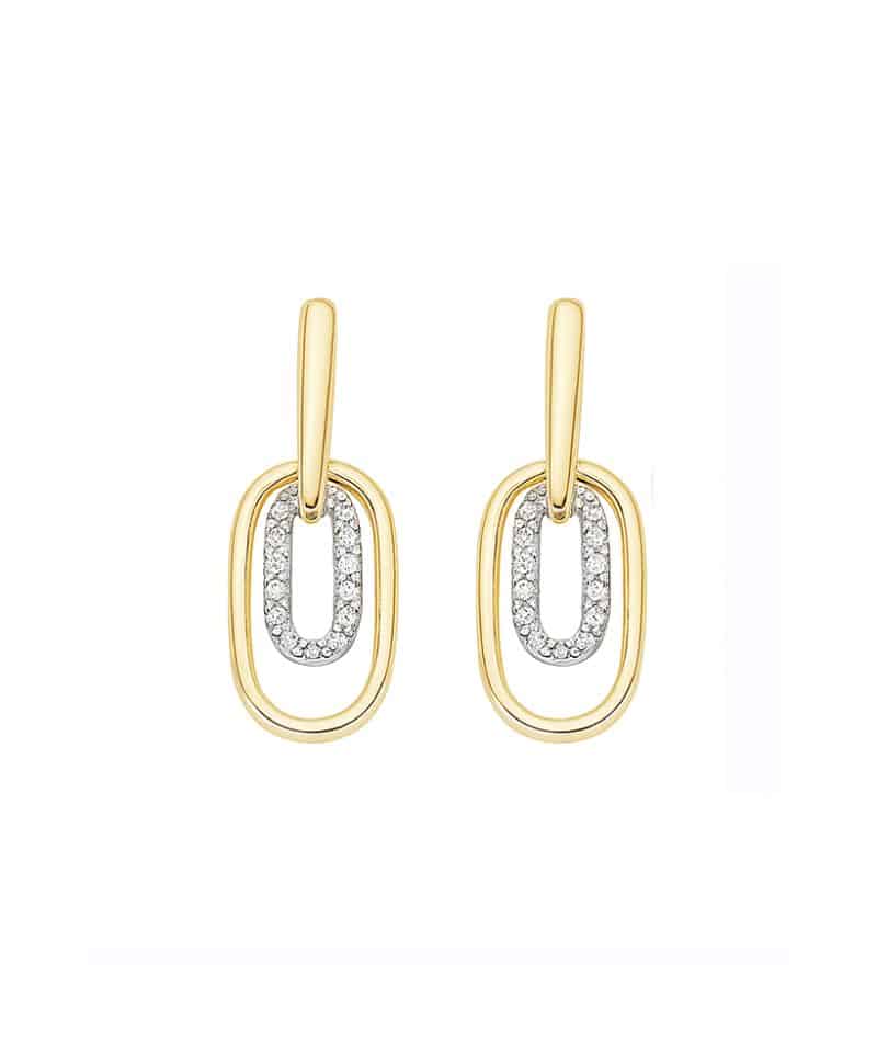 Ørepynt gull og hvitt gull 0,08ct w/si