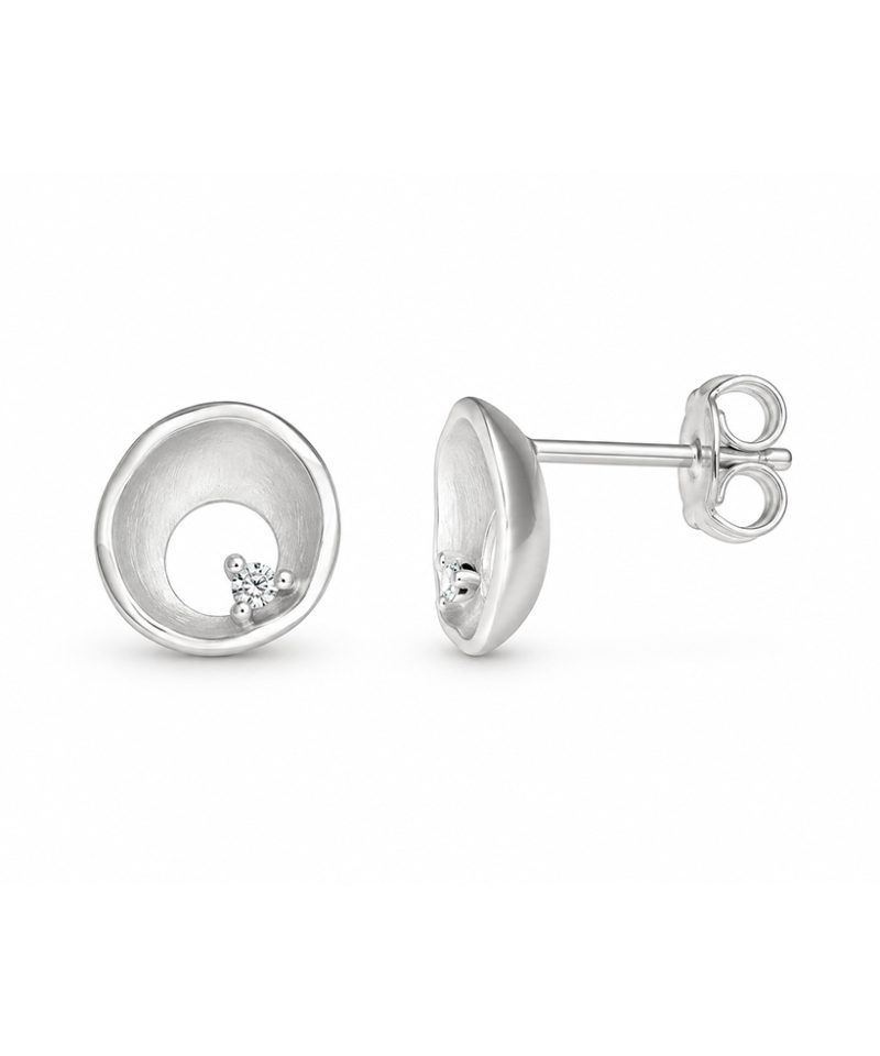Ørepynt i hvitt gull, Diamant 0,03 ct