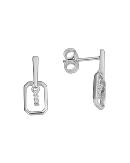 Ørepynt hvitt gull med diamanter 0,02ct