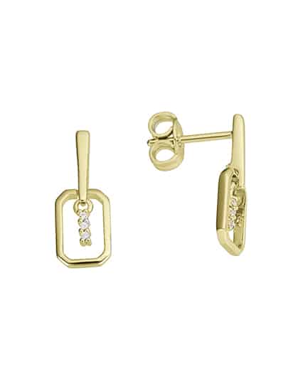 Ørepynt gult gull med diamanter 0,02ct