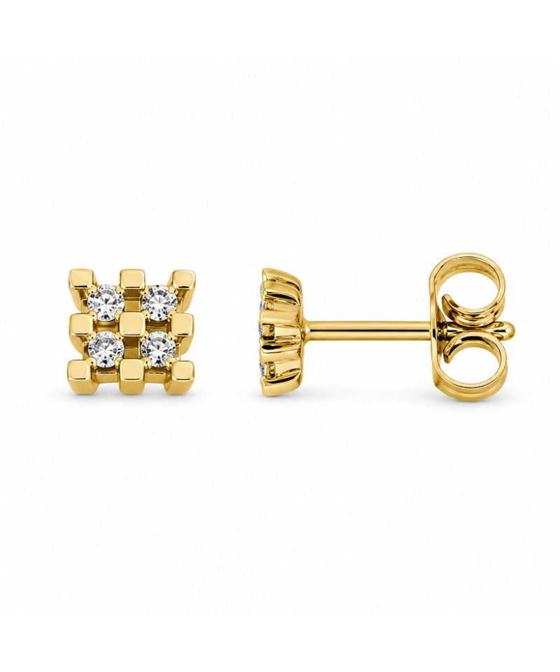 Ørepynt i gult gull, Diamanter 0,12 ct