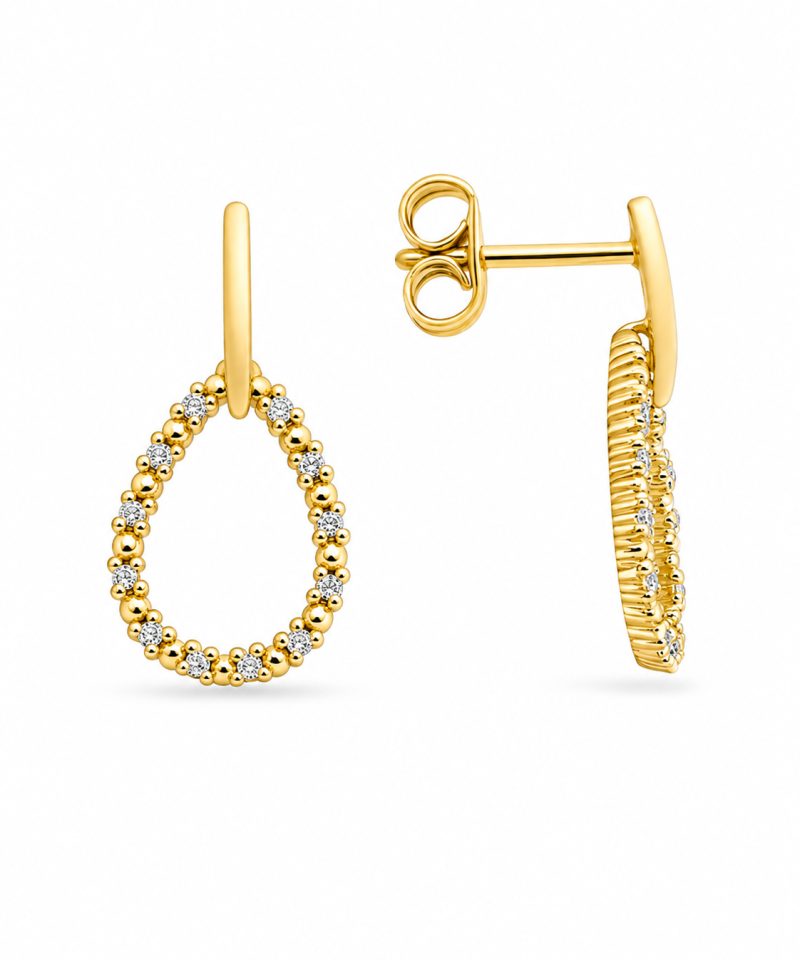 Ørepynt i gult gull, Diamanter 0,10ct