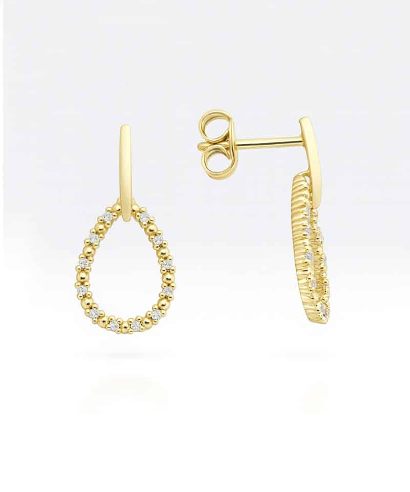 Ørepynt i gult gull, Diamanter 0,10ct