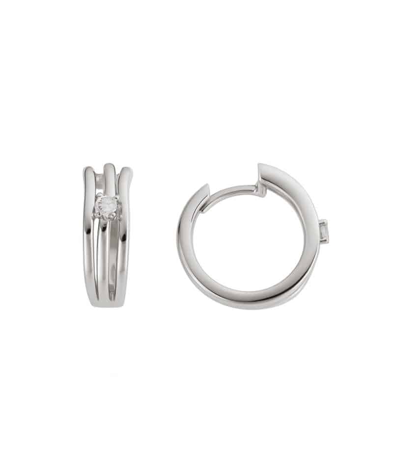 Ørepynt i hvitt gull, Diamanter 0,06ct