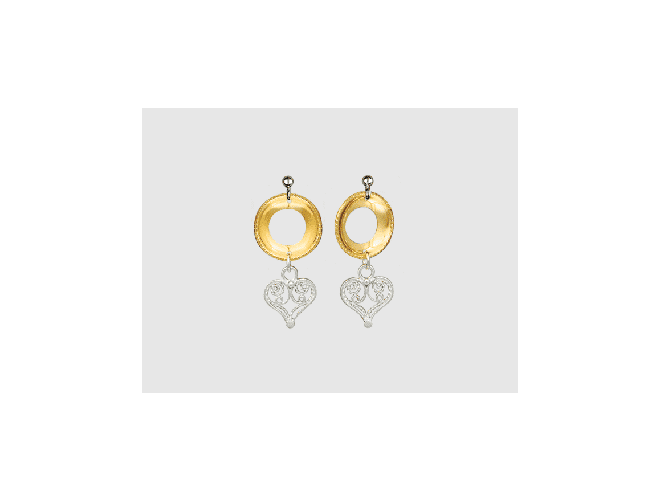 739511 - Ørepynt Hvit forgylt