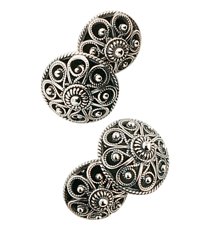 756100 - Mansjettknapper filig dobbel Oksidert