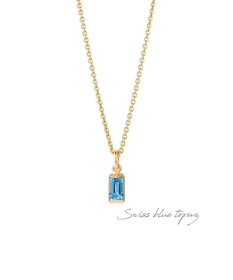 Square - Anheng Gull - Swiss Blue Topas  0,75ct - Uten kjede