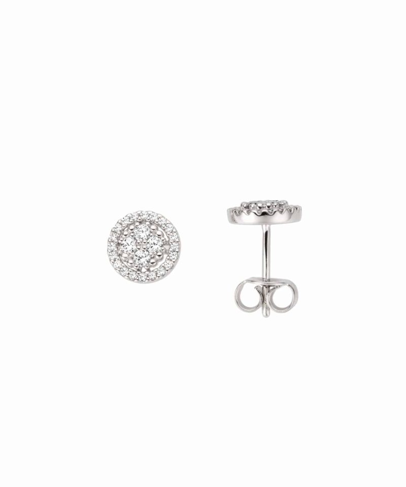 Ørepynt hvitt gull med zirconia