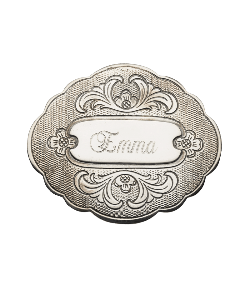 800910 - Hårspenne Oksidert med graveringsfelt