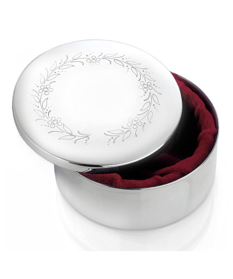 Alternative view of Smykkeskrin i sølv med blomsterkrans