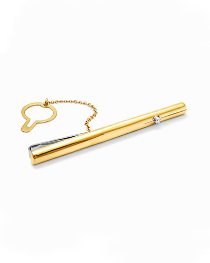 Sander slipsnål i gull med diamant